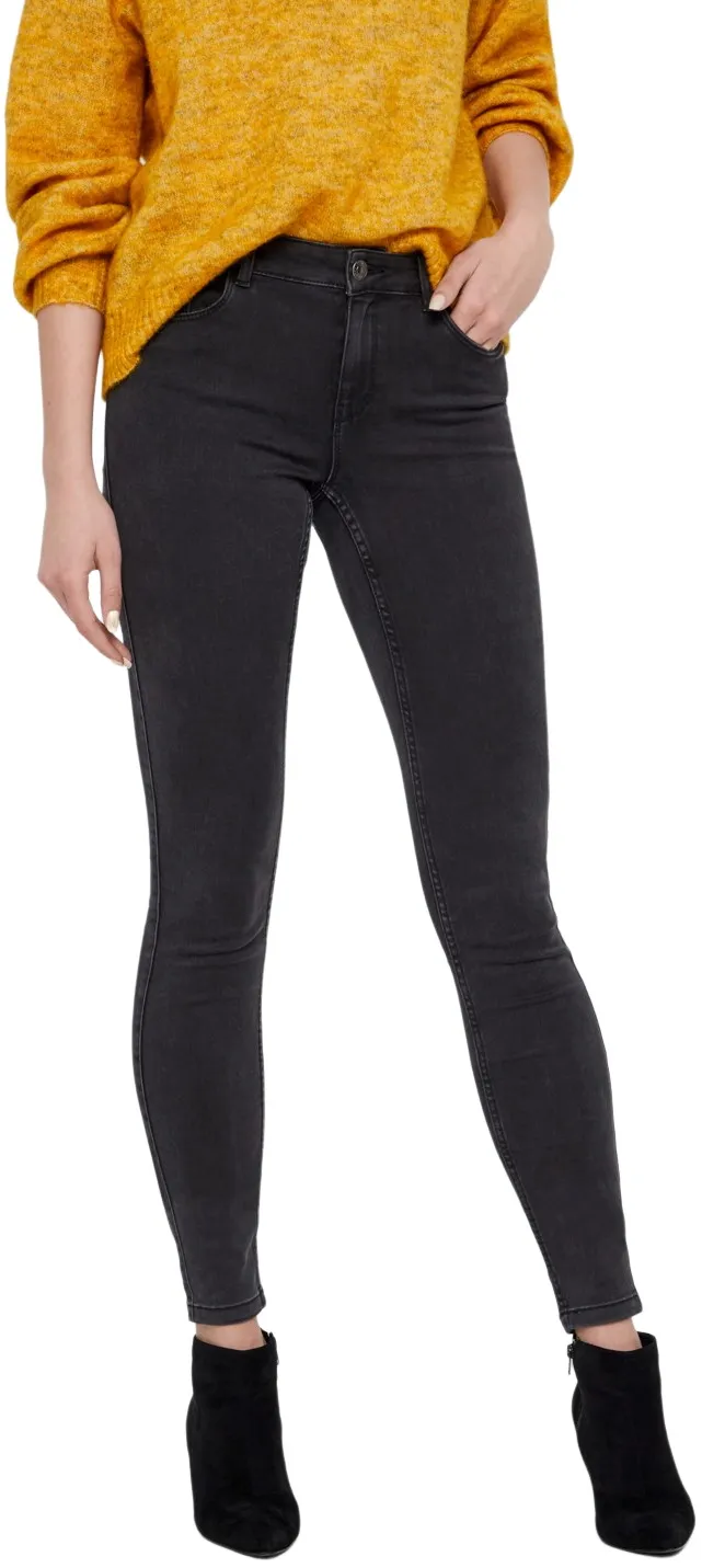 Vero Moda Damen Jeans VMSEVEN NW S SHAPE UP JEANS VI501 Skinny Fit Grau Normaler Bund Reißverschluss S - L 30