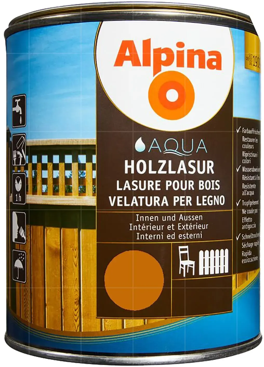 Alpina Aqua Holzlasur 2,5l Kiefer