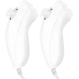 Sporgo 2 Pack Nunchuk Controller für Wii: Wii U Video Gamepad,Rechter Nunchaku Controller mit Motion Plus, Ersatz Nunchuck Controller sind Perfekt Kompatibel mit Wii und Wii U Konsole