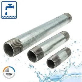 Gebo - Rohrdoppelnippel - Langnippel Stahl Verzinkt, Typ 23, 1/2 Zoll X 250 Mm
