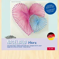 Pebaro NB6 Nagelbild Kreativ Set Bastelset mit Motiv Herz 20 x 20 cm