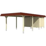 SKANHOLZ Skan Holz Carport Wendland mit Abstellraum 409 x 870 cm Aludach