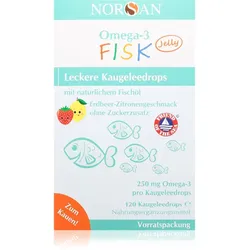 Norsan Omega-3 Fisk Weichkapseln zum Kauen für eine einwandfreie Funktion des Organismus für Kinder 120 St.
