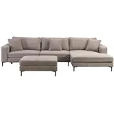 Home Deluxe Sofa Beige, Kunststoff, Holz, 340x188 cm, Wohnzimmer, Sofas - Couches, Wohnlandschaften, Ecksofas