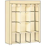 Homcom Stoffschrank, Beige, Metall, 43x162.5x125 cm Schlafzimmer, Kleiderschränke