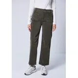 street one studio Cordhose High Waist Hollow Grün 46