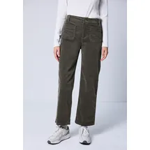 street one studio Cordhose High Waist Hollow Grün 46