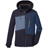 KILLTEC Jungen Skijacke/Funktionsjacke mit abnehmbarer Kapuze und Schneefang, wasserdicht KSW 174 BYS SKI JCKT, schwarz blau, 116,