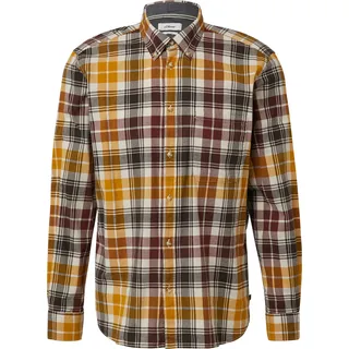 s.Oliver Regular Fit: Elastisches Button-Down-Hemd mit Karomuster - rot|mehrfarbig - M
