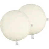 beties „Publik“ Federkissen Rundkissen 2er Set ca. 50 cm rund Ø Rundkissen Bodenkissen Kopfkissen (echte Federn) vielfältige Größenauswahl, waschbar traditionell gefertigt