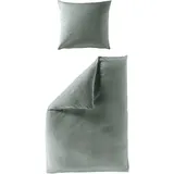 BIERBAUM Bettwäsche »Biber Uni in Gr. 135x200, 155x220 oder 200x200 cm«, Schlichtes Unidesign: Zeitlos und stilvoll für jedes Schlafzimmer, grün