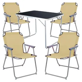 Mojawo Campingmöbel Set 5-tlg Beige