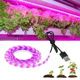 Starnearby Pflanzenlampe LED Vollspektrum, 180 LEDs Wasserdichte LED Lampe Grow, USB Pflanzenleuchte, Pflanzenlichtstreifen Schneidbar Klebebar, Wachstumslampe für Pflanzen Zimmerpflanzen Gemüse (3M)