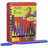 Herlitz Fasermaler, 30er Karton-Etui