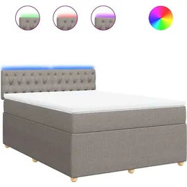 vidaXL Boxspringbett 140 x 200 cm Taupe