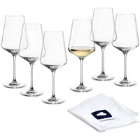 LEONARDO HOME Weißweingläser PUCCINI (6er Set) inkl. Poliertuch Kratzfeste
