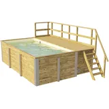 Weka Massivholzpool 595 Gr.1 Technikraum/Sonnendeck 490 x 309 x 203 cm Sand