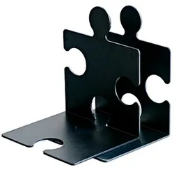 2 HAN Buchstützen PUZZLE schwarz 12,3 x 14,2 x 17,1 cm