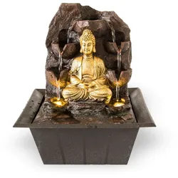 Zimmerbrunnen Buddha mit LED-Beleuchtung, Dekobrunnen für die Wohnung, Motiv Dhyana