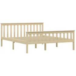 vidaXL Massivholzbett Helles Holz Kiefernholz 160x200 cm