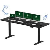 FLEXISPOT Schreibtisch Höhenverstellbarer Schreibtisch (Einteillige Tischplatte 120/140/160/180cm), Doppelmotor, Einfache Bedienung, Anti-Kollisionssytem 180 cm x 80 cm