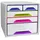CEP Schubladenbox Smoove weiß/bunt-transparent 1072130931, DIN A4 mit 5 Schubladen, 1 St.
