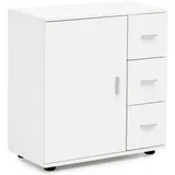 KADIMA DESIGN Badschrank Weiß 60x65,5x33 cm mit Tür und Schubladen