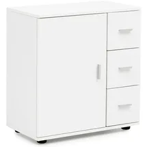 KADIMA DESIGN Badschrank Weiß 60x65,5x33 cm mit Tür und Schubladen