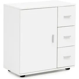 KADIMA DESIGN Badschrank Weiß 60x65,5x33 cm mit Tür und Schubladen