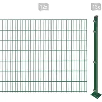 Arvotec Doppelstabmattenzaun ARVOTEC "EASY 143 zum Aufschrauben", grün (dunkelgrün), H:143cm, Stahl, Kunststoff, Zaunelemente, Zaunhöhe 143 cm, Zaunlänge 2 - 60 m