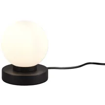 meineWunschleuchte Tischleuchte, Kugel Glasschirm Weiß Sockel Schwarz Touch dimmbar