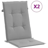 vidaXL Gartenstuhlauflagen 2 Stk. Grau 120x50x3cm Stoff