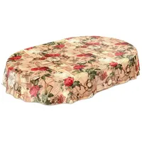ANRO Tischdecke Wachstischdecke Wachstuch Wachstuchtischdecke Landhaus Rosen Briefe Oval