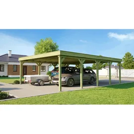 Weka Doppelcarport 609 6,04 x 8,12 m kesseldruckimprägniert inkl. Regenrinne
