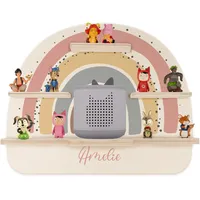Kidsmood - Tonie Regal personalisiert mit Namen – Wandregal für Toniebox 2 & Figuren | Abgerundete Ecken & Kanten Inkl. Metallplättchen für Tonie Hörfiguren | Kinderzimmer Regal für Mädchen & Jungen