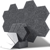 Uoisaiko 12 Stück Hexagon Akustikplatten Selbstklebend, Akustikpaneele Schallabsorber für Tonstudio, Büro, Studio und Wanddekoration, 30x26x1cm