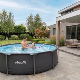 VirtuFit Rundpool Ø244 x 76 cm grau inkl. Filterpumpe