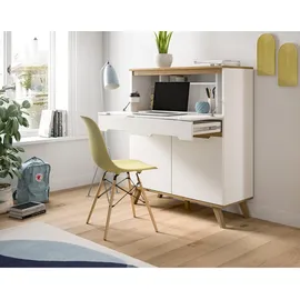 inn.furn Sekretär weiß, Eiche 100 cm Hygge