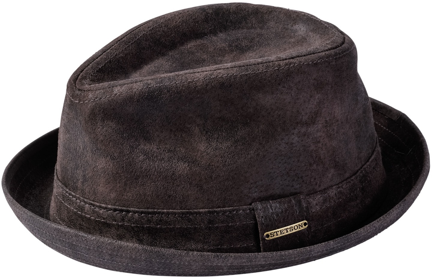 Stetson Herren Leder-Trilby schmale Krempe braun 58/59 - 58/59