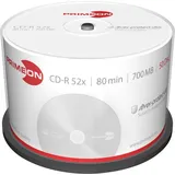 PrimeOn CD-R 80min/700MB, 52x, 50er Spindel Silber Matte Oberfläche