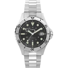 Timex TW2Y15300 Trend Herren-Armbanduhr, 41 mm, Edelstahlarmband, schwarzes Zifferblatt und Edelstahlgehäuse