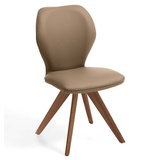 Niehoff Sitzmöbel Colorado Trend-Line Design-Stuhl Wild-Nussbaum/Leder - 180° drehbar Napoli stone
