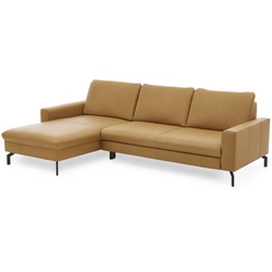 ComfortPlan Ecksofa Detroit L Leder Kurkuma