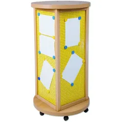 Litfaßsäule, Infosäule in Quaderform mit Lochblechfüllung, fahrbar