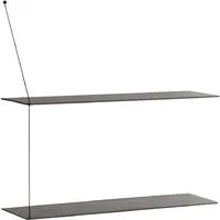 Woud Wandregal 120 x 22 x 80 cm Schwarz