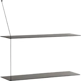 Woud Wandregal 120 x 22 x 80 cm Schwarz