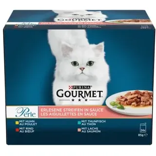 Purina Erlesene Streifen in Sauce mit Huhn, Rind, Thunfisch und Lachs 2040,0 g