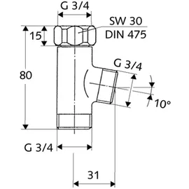 Schell T-Stück 3/4' chrom