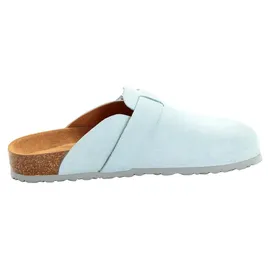 TAMARIS Damen Fußbett Pantolette Leder flach, blau, 40 EU