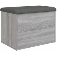 DELUKE Sitzbank JONA Mit Stauraum Grau Sonoma 62x42x45cm Aufbewahrungsbank Flurbank Garderobenbank